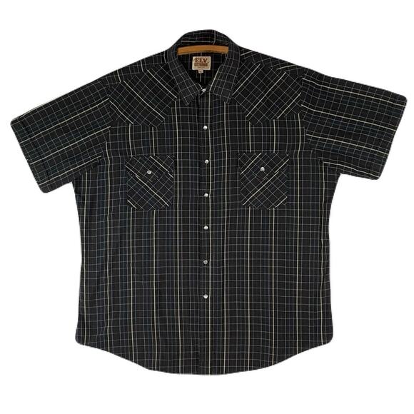 ELY CATTLEMAN Vintage Western Plaid,Casual ,Snap Shirt Men Size XL - Picture 1 of 9